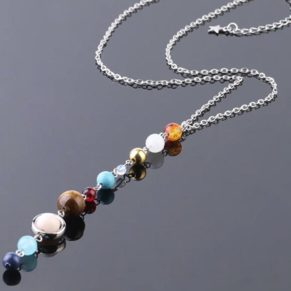 Solar System Aligned Planet/Star Science Necklace - Picture 2 of 9